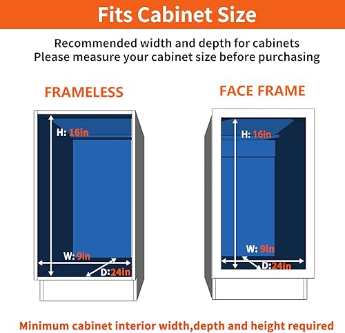 Miniatura 8 de ROOMTEC Organizador individual extraíble de gabinete (20 pulgadas de ancho x 18 pulgadas de profundidad), organizador de especias de 2 niveles para