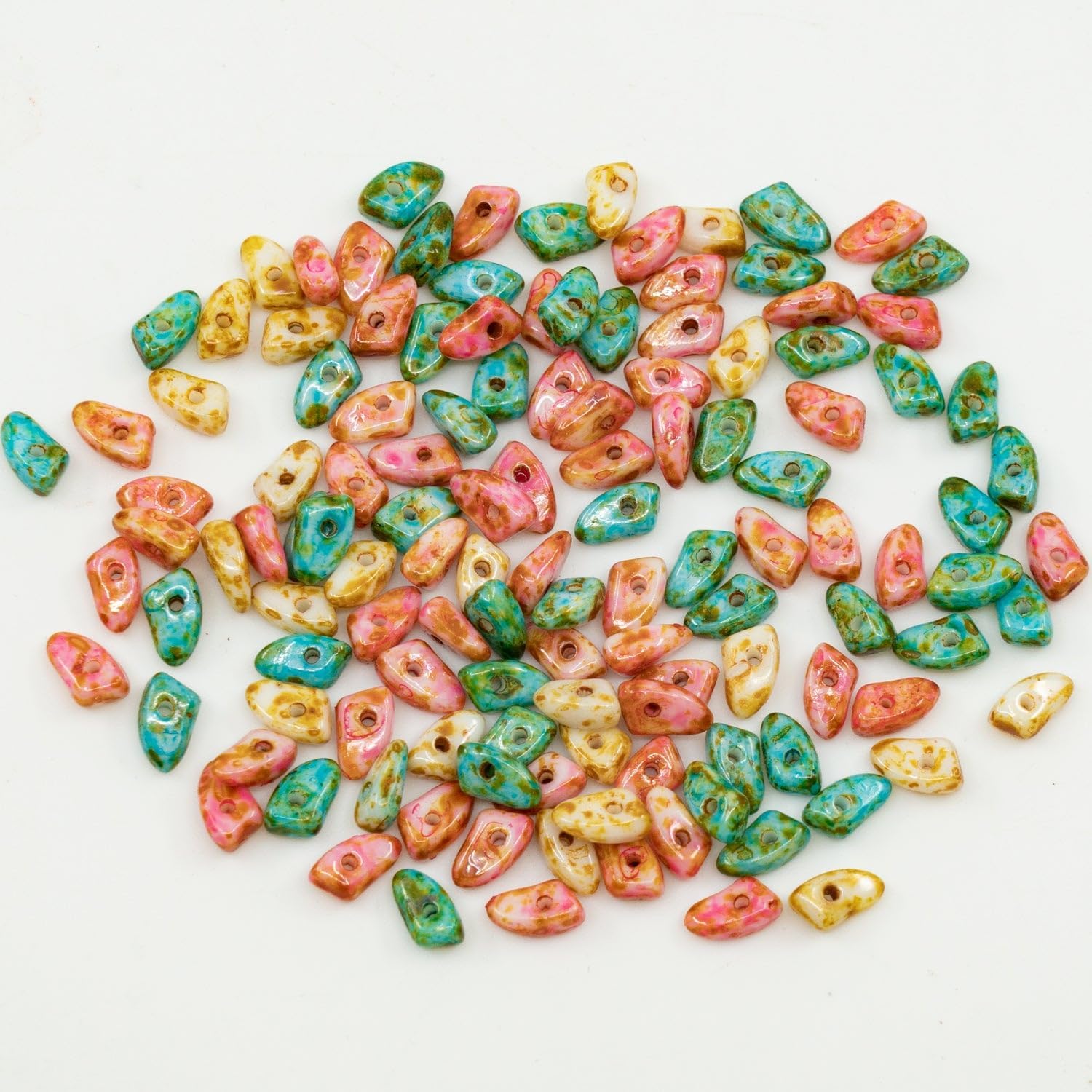 Outlet 10 Grams Forget Me Not Beads, 5 x 5 mm, Mixed Colors (Mix), Glass, Czech Republic (5 x 5 mm)