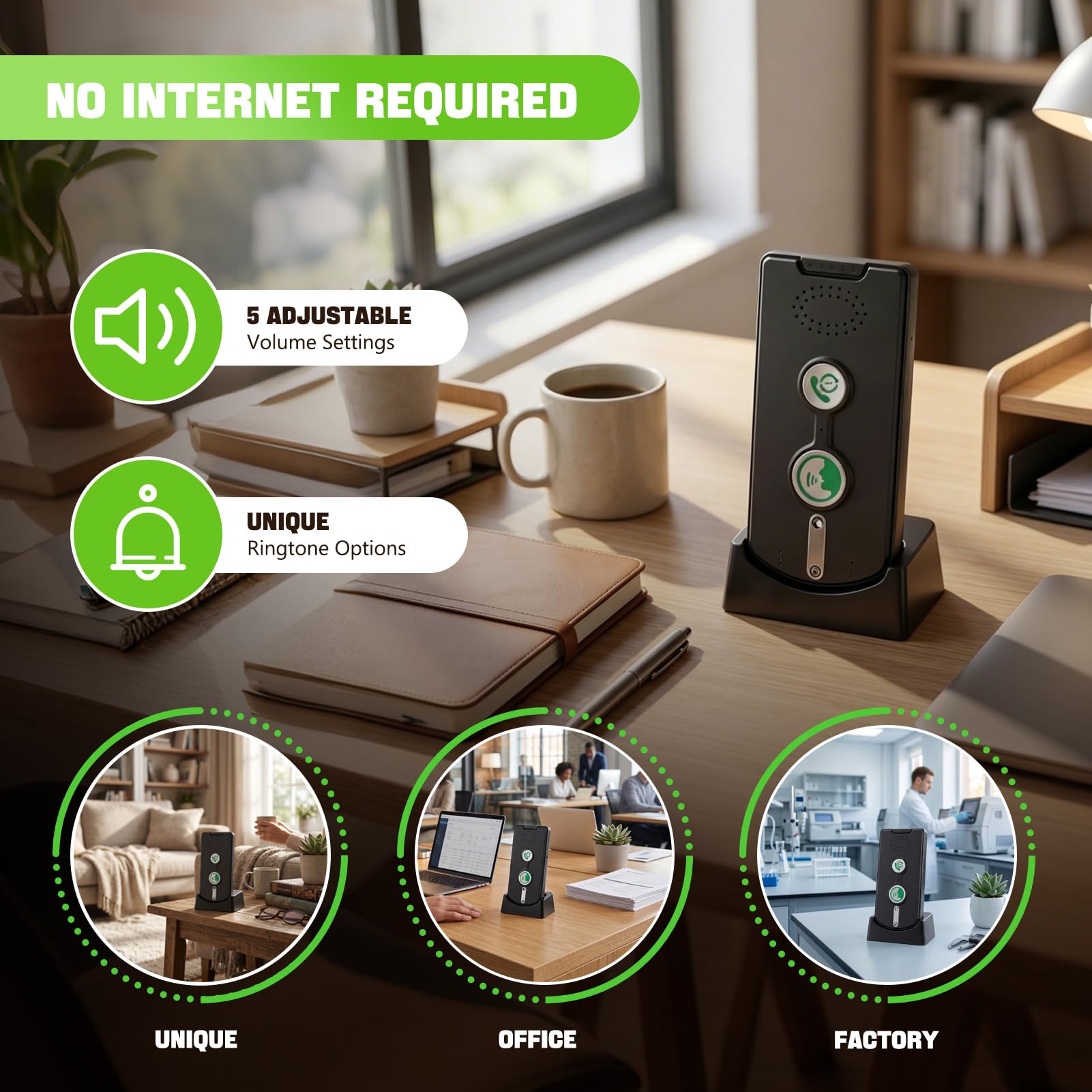 3 Set Citofono Vocale Senza Fili, Campanello Interfono per Casa e Ufficio