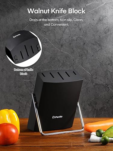 Miniatura 6 de D.Perlla - Juego de cuchillos de cocina pequeños de 6 piezas con bloque, juego de cuchillos de acero inoxidable alemán, juego de bloques de