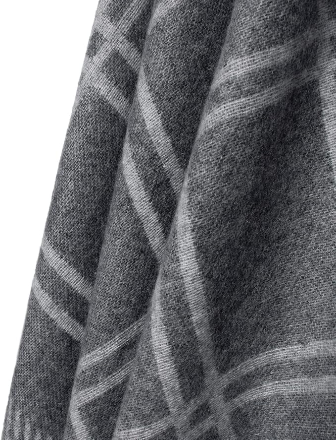 Image of LittleMax Women's Shawl Wraps, Fall Clothes Open Front Boho Cardigan Plaid Knitted Sweater