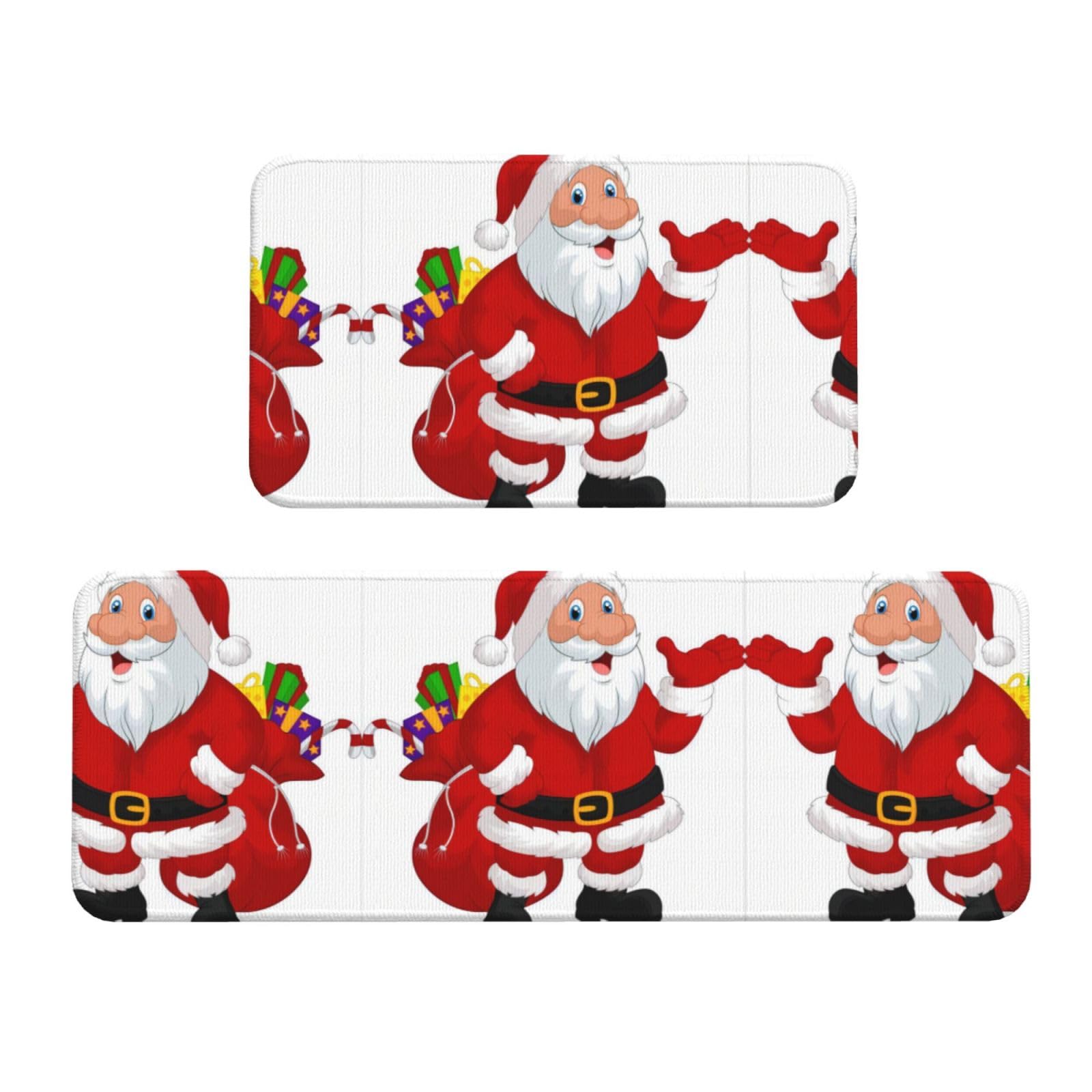 Tapis de cuisine antidérapants Père Noël pour sol sécurisé en lot