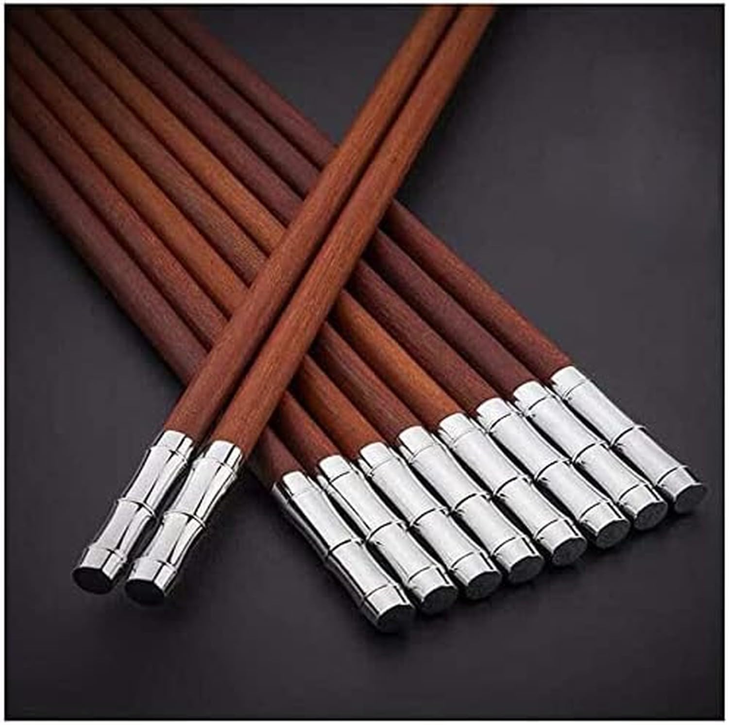AIEIJJH Reusable Chopsticks for Eating 10 Pairs Set, Unpainted Unwaxed Red Sandalwood Bamboo Wood, Chinese Chopsticks Gift for Sushi Noodles Asian Food, C