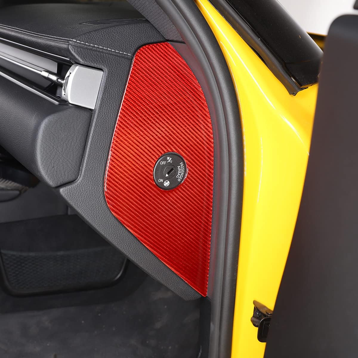 Fit for Toyota Supra GR A90 A91 MK5 2019-2022 Real Carbon Fiber Car Interior Accessories Door Anti-Collision Buffer Mat Decorative Panel Cover Sticker (Carbon Fiber Red)