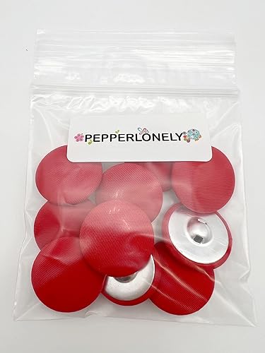 Vista 55 de PEPPERLONELY 10 piezas de tela de 0.394 in cubierta con botones redondos de vástago de metal, azul marino