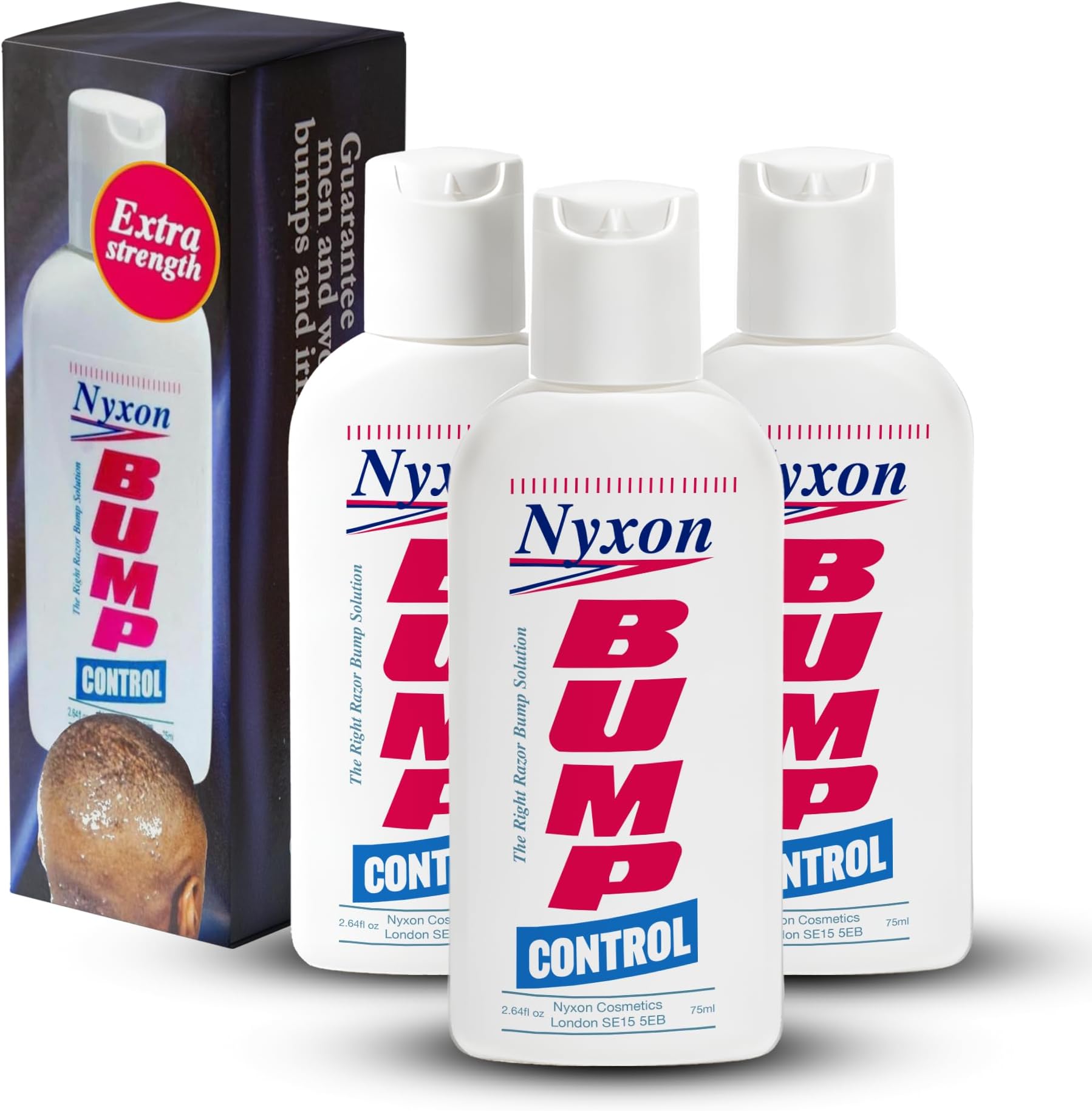 Nyxon Bump Control (Pack of 3) | Razor Bump & Ingrown Hair Treatment | Shaving Irritation Relief | Anti-Razor Burn for Men & Women | Clears Skin Redness | For Scalp, Face, Neck & Bikini Line | 75 ml