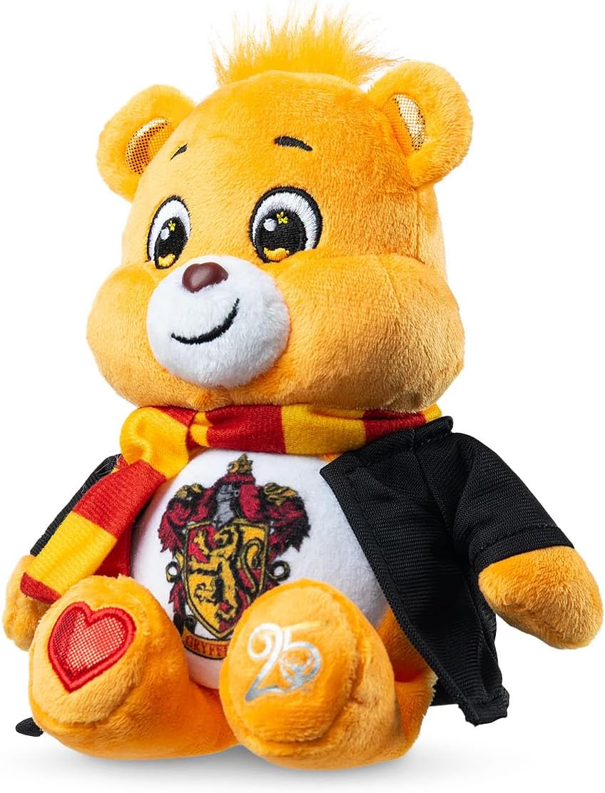 Harry Potter x Care Bears - 8 Inch Plush - Soft, Huggable Plushie, Stuffed Animal for Girls and Boys, Ages 4+, Gryffindor House Tenderheart Bear