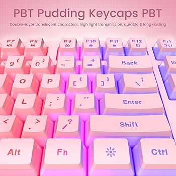 クリィミーマミ キーボード　パソコン Amazon | Pink Creamy Keyboard、レインボーLEDバックライト