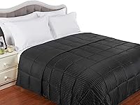 Vista 2 de Manta grande para toda estación hecha de plumón sintético, reversible, Microfibra, Negro, Full/ Queen