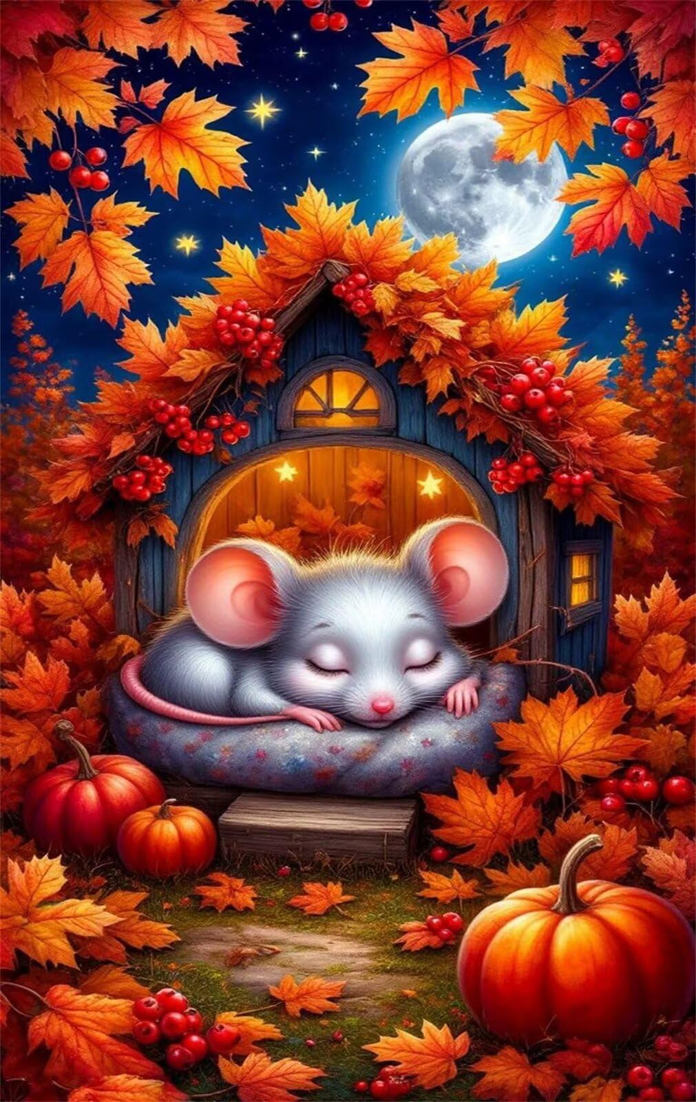 Puzzle 1200 Pezzi Luna D'Autunno Puzzle per Adulti, Difficile e Sfidante con Poster Idea Regalo per Appassionati Puzzle Classici