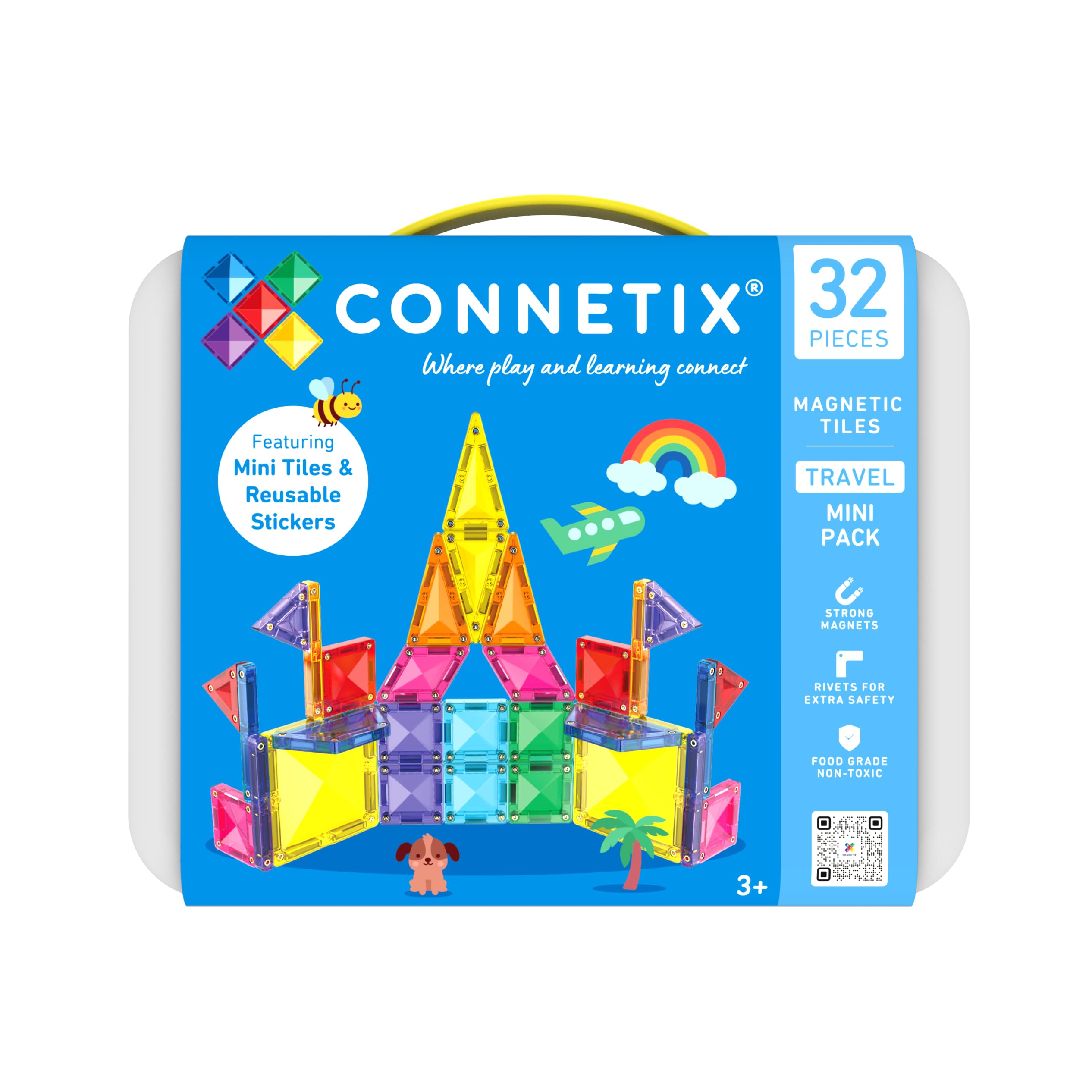 CONNETIX Piastrelle Magnetiche Travel Mini Pack, 32 Pezzi