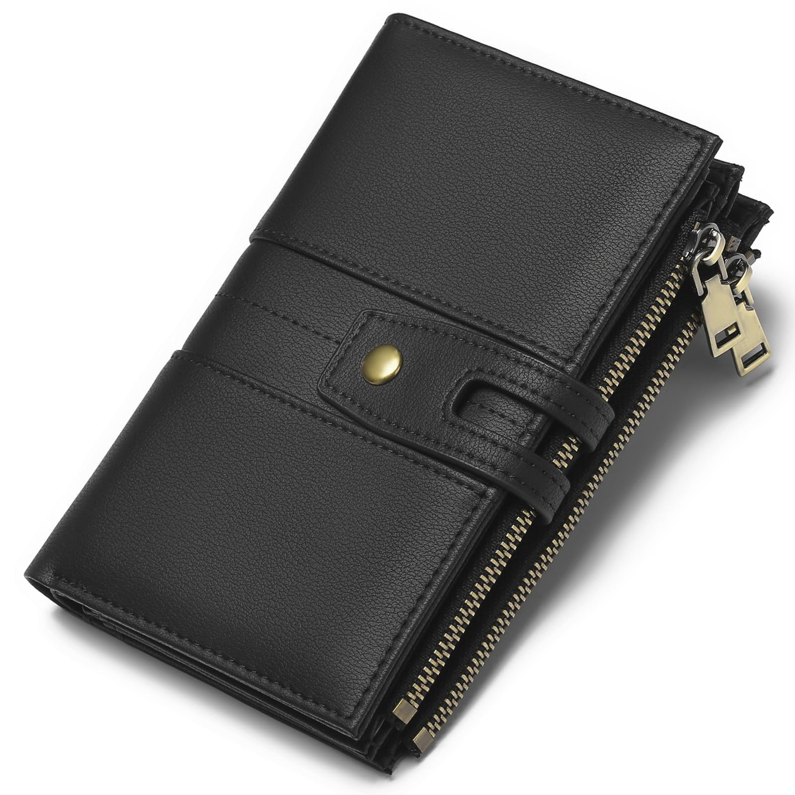 GAEKEAO Monedero Mujer RFID Bifold de Cuero Carteras de Mujer Titular de la Tarjeta de Crédito Monedero con Ventana de Identificación