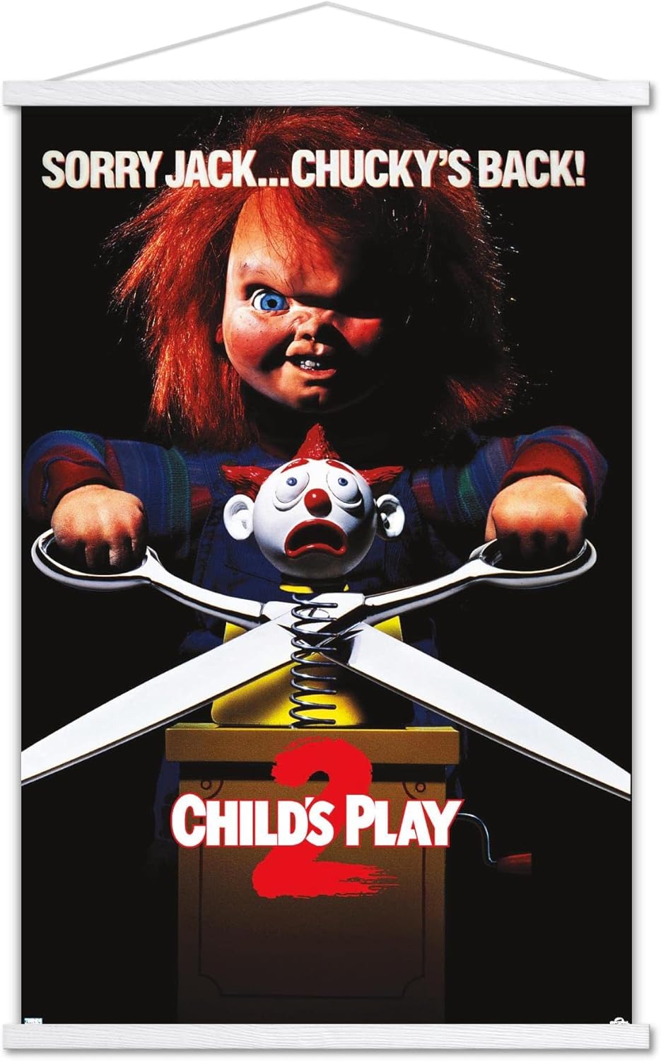 Trends International Child'S Play 2 - One Sheet Wall Poster, 22.375" x 34", Print and Beechwood Hanger Bundle