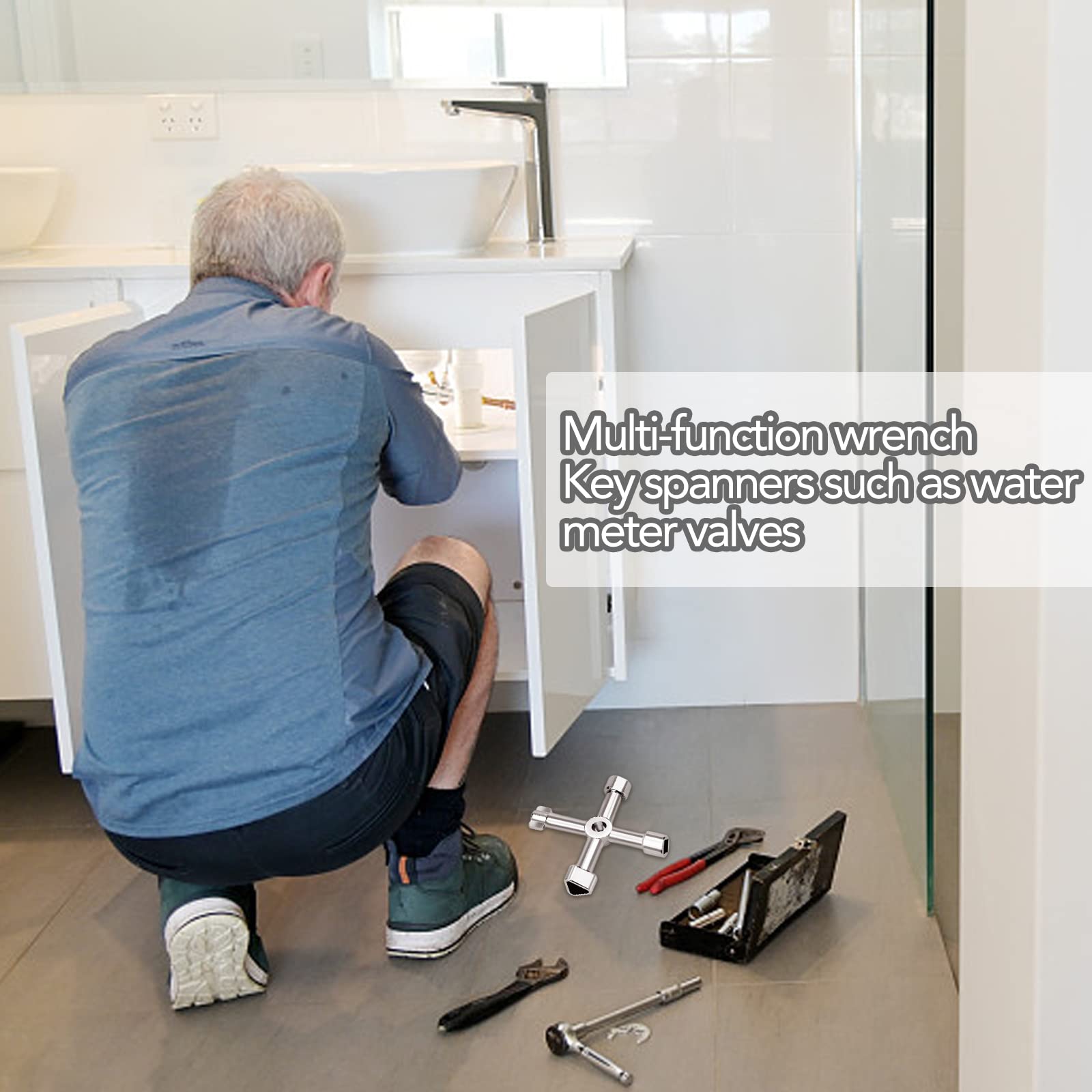 Clé Universelle ZMDMAH Clé Carrée 4 Voies Dimensions Intérieures 6,5 Mm 7 Mm 8 Cle Armoire Electrique