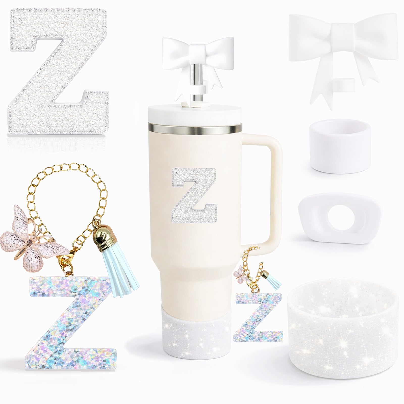 Tapón a prueba de fugas y bota de silicona para tazas Stanley de 40 oz kit blanco completo