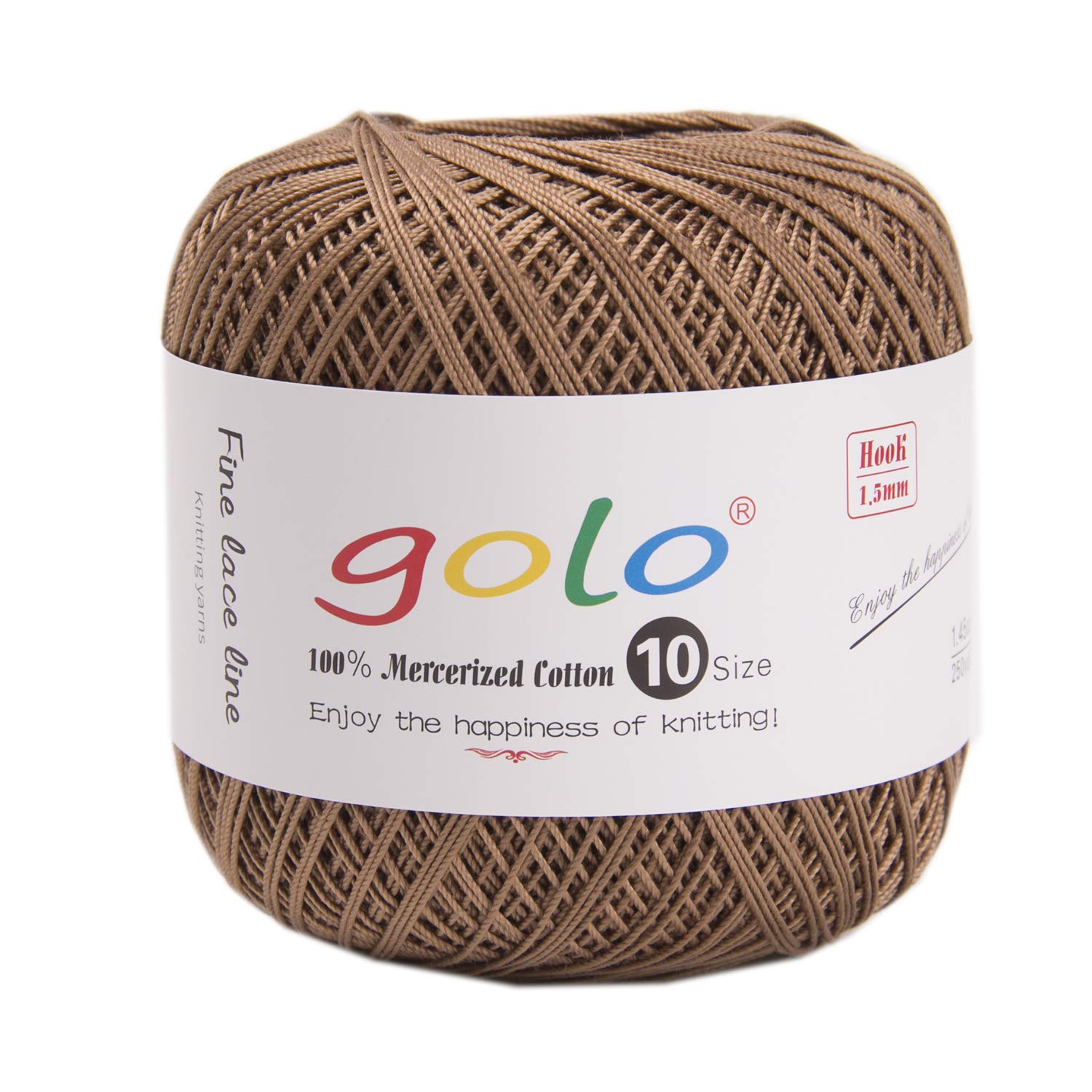 golo Crochet Thread Yarns for Hand Knitt Size10 Golden Coffee 736