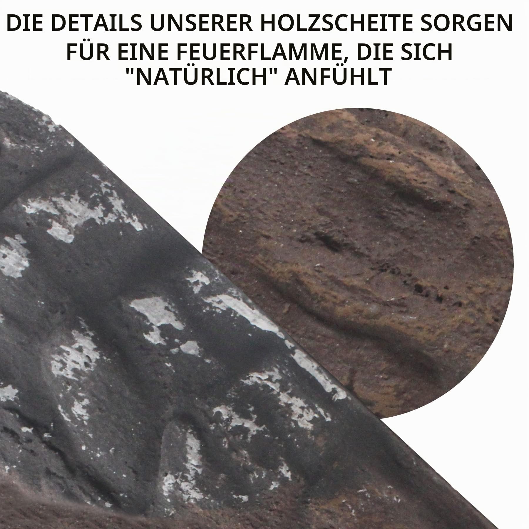 heyfurni Keramikholz für Bioethanol Kamine,10 Stück Feuerstellenscheite, Gas-Kaminstämme, Dekoratives Keramik-Holzscheit-Set für den Innen- und Außenbereich, Deko Kamin, Deko Holz