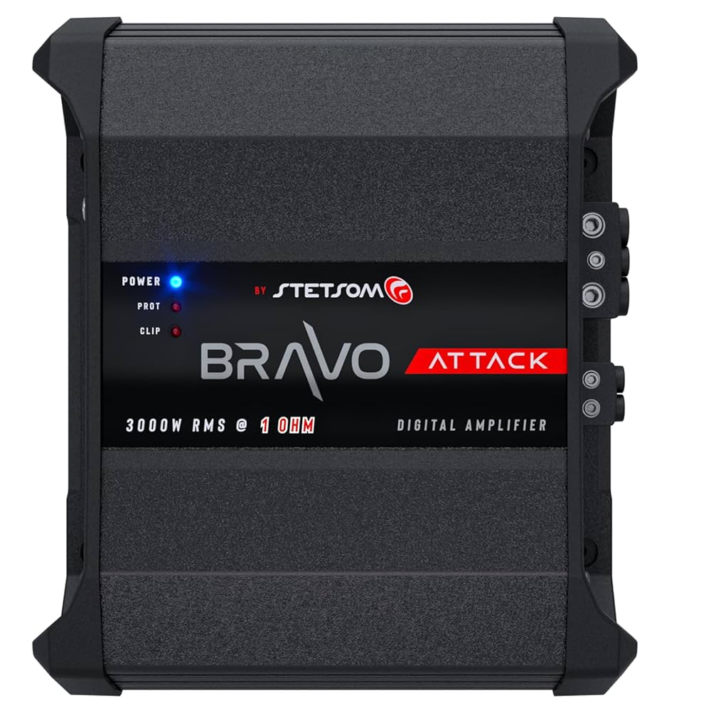 Amazon.com: Stetsom Bravo Attack 3000 1 Ohm Mono Car