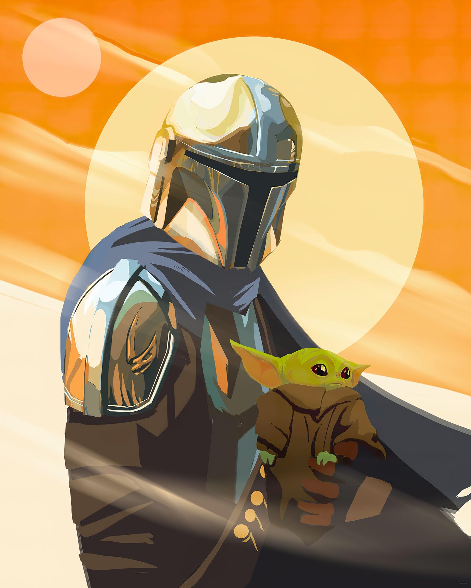 Komar Star Wars Non-Woven Photo Wallpaper - The Mandalorian Hunt for Grogu - Size 200 x 250 cm - Children's Wallpaper - Image 2