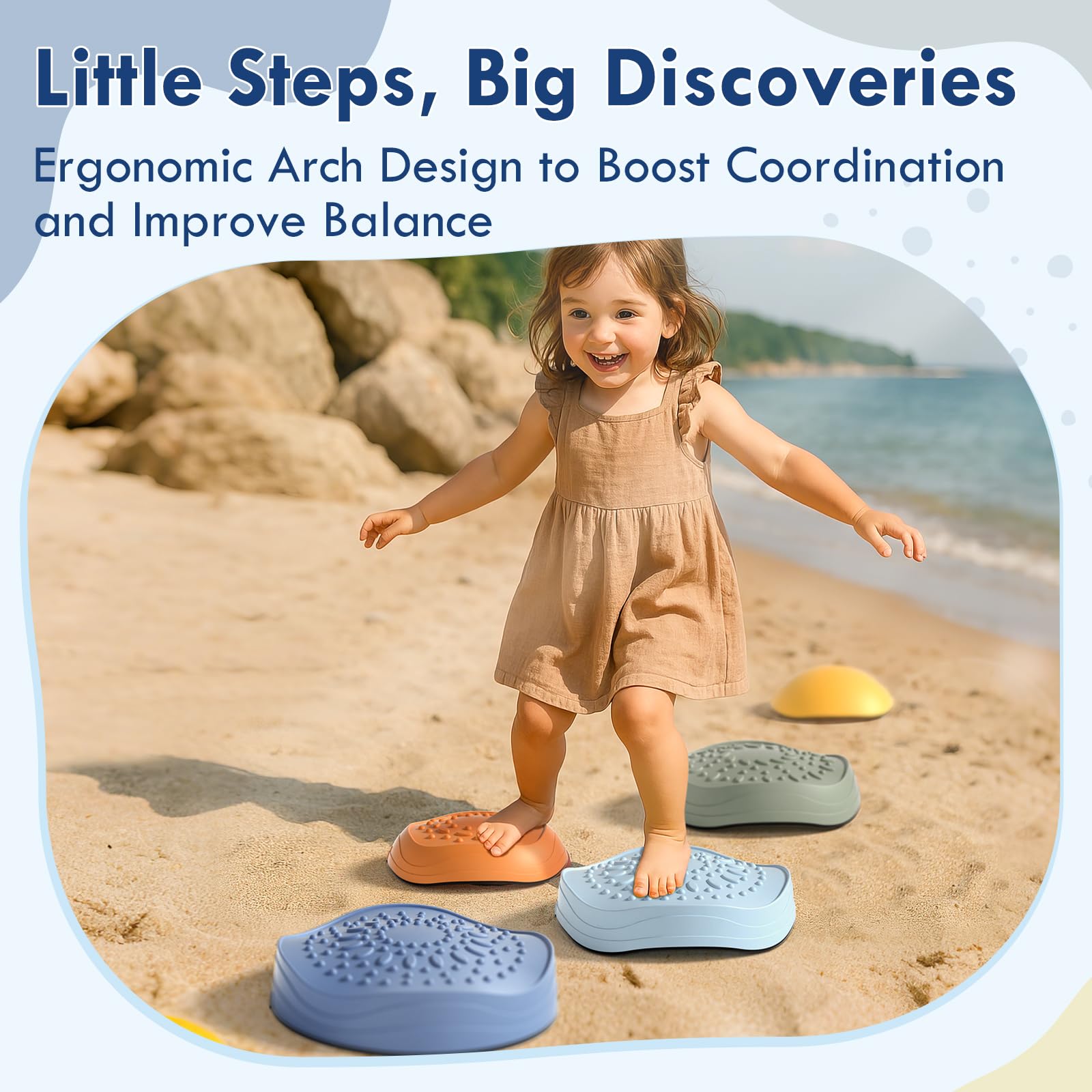Lehoo Castle Pietre di Bilanciamento per Bambini, Antiscivolo Stepping Stones per Bambini, Pietre Equilibrio Bambini, Balance Board
