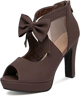 Open Toe Women Platform High Heel Shoes Bows Strappy Sandals