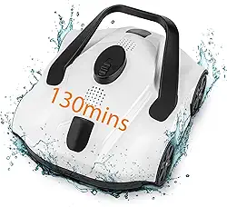 Purificador de piscina robótico sem fio, aspirador de piscina SYANSPAN para uma piscina terrestre de 1076 pés quadrados com potente motor de sucção dupla, aspirador automático de piscina