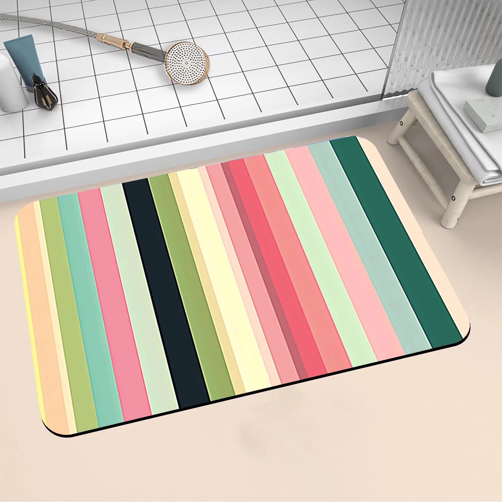 Bath mat à séchage rapide tapis salle de bain absorbant et antidérapant 60x90