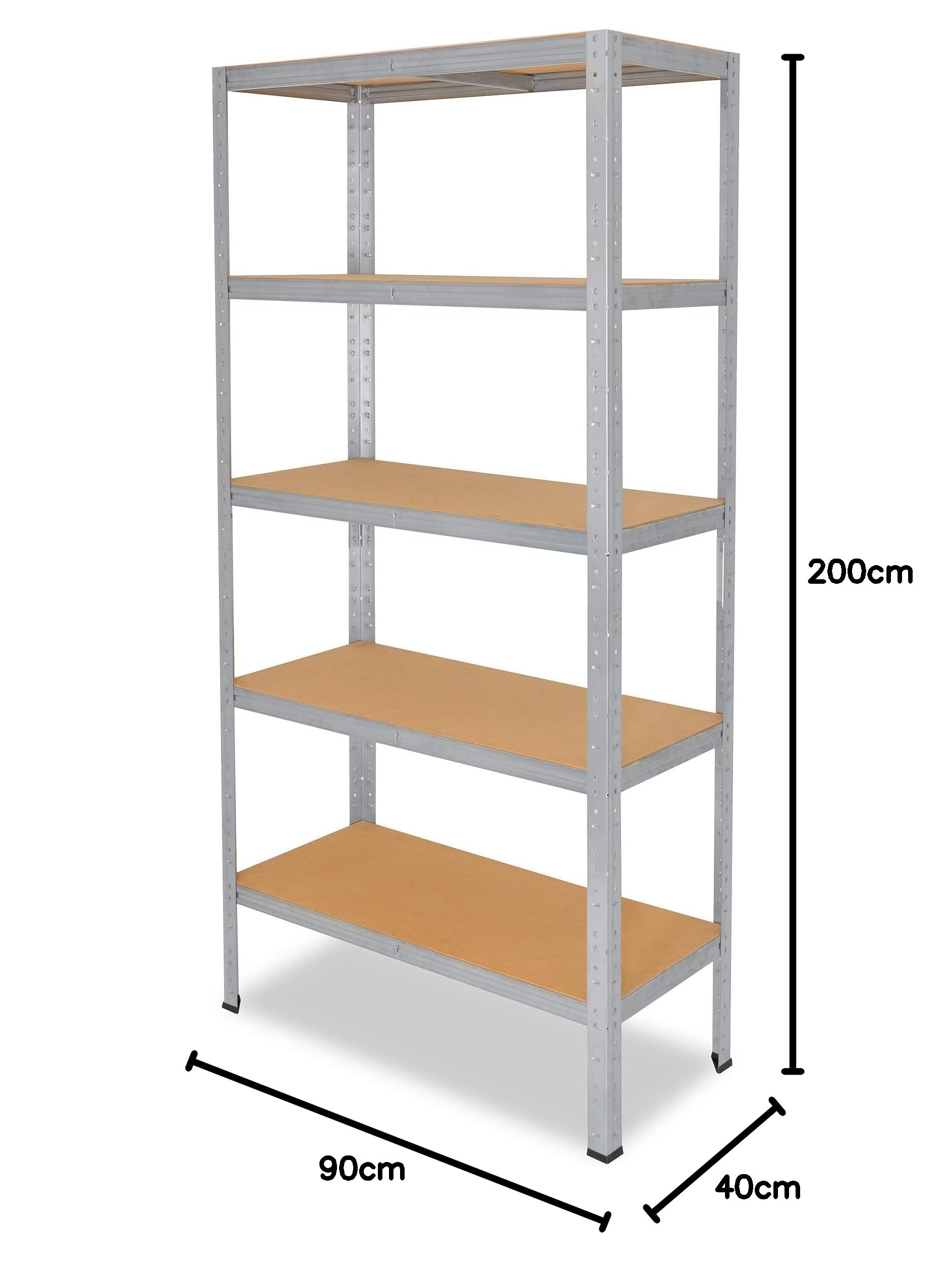 shelfplaza Home 200x90x40 cm Estantería Pesada en galvanizada con 5 baldas y 175 kg de Capacidad de Carga por balda