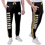 Ultra Game NFL Official Adults Active Super Soft Fleece Game Day Jogger Sweatpants - Unisex, Pittsburgh Steelers, Team Color, X-Large