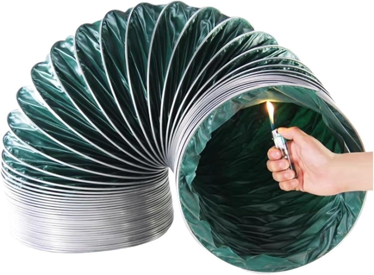 Industrial PVC Flexible Exhaust Fan Hose, 30ft long, large calibre Flame Retardant HVAC Ducting, Easy Storage, Telescopic, for Factories Basements Farms(Diameter -225 mm)