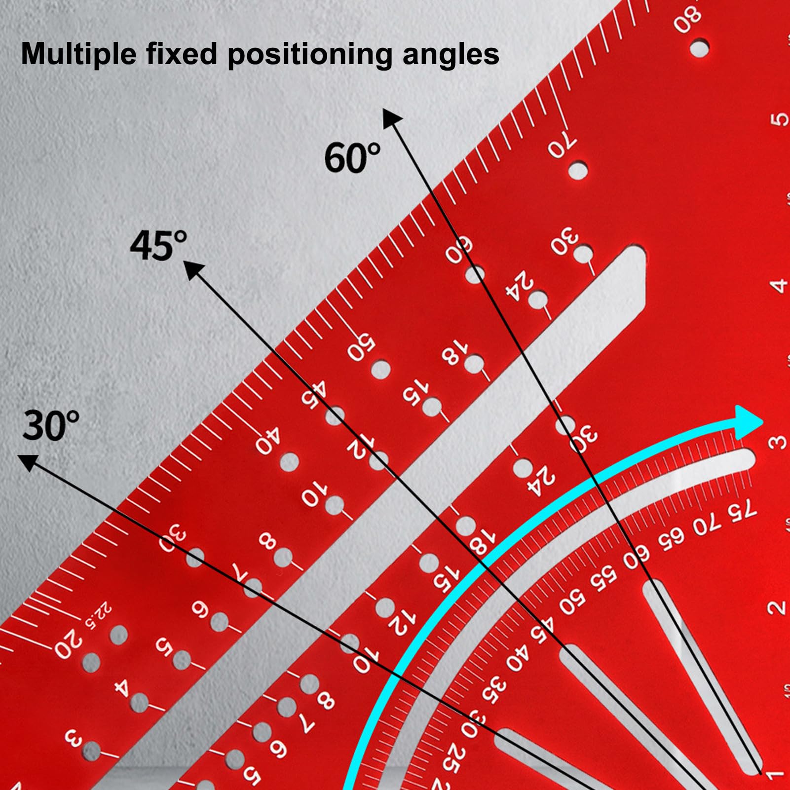 Righello Triangolare in Alluminio, Robusto, con Scale incise Precise a 30°, 45° e 60°, Strumento di misurazione ad Angolo retto metrico.