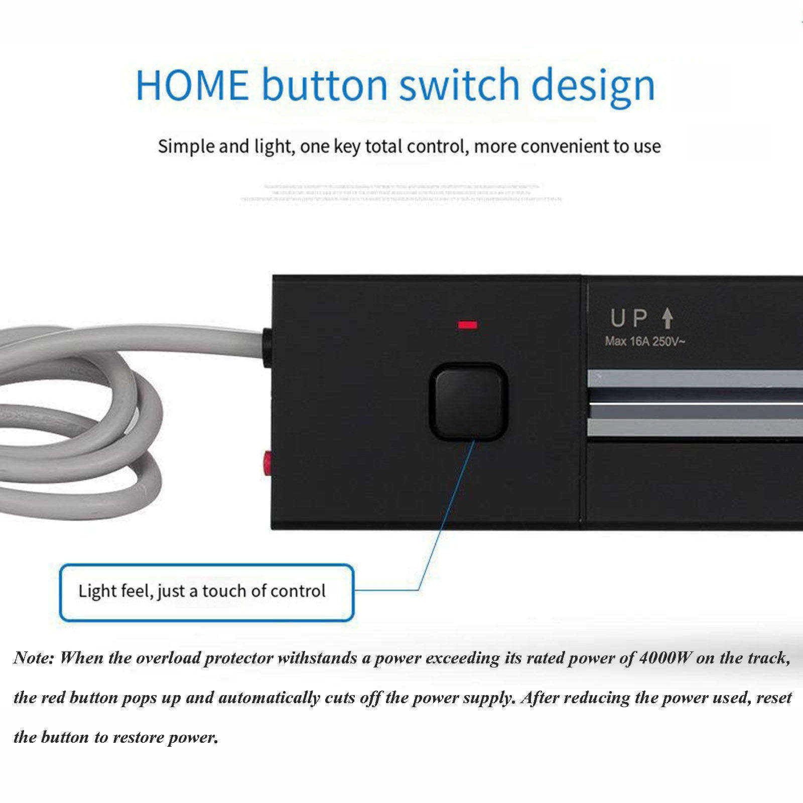 Guida Power Rail Presa nascosta sul tavolo della cucina Spina rimovibile Design della porta di sicurezza anti-spruzzi rimovibile,60CM