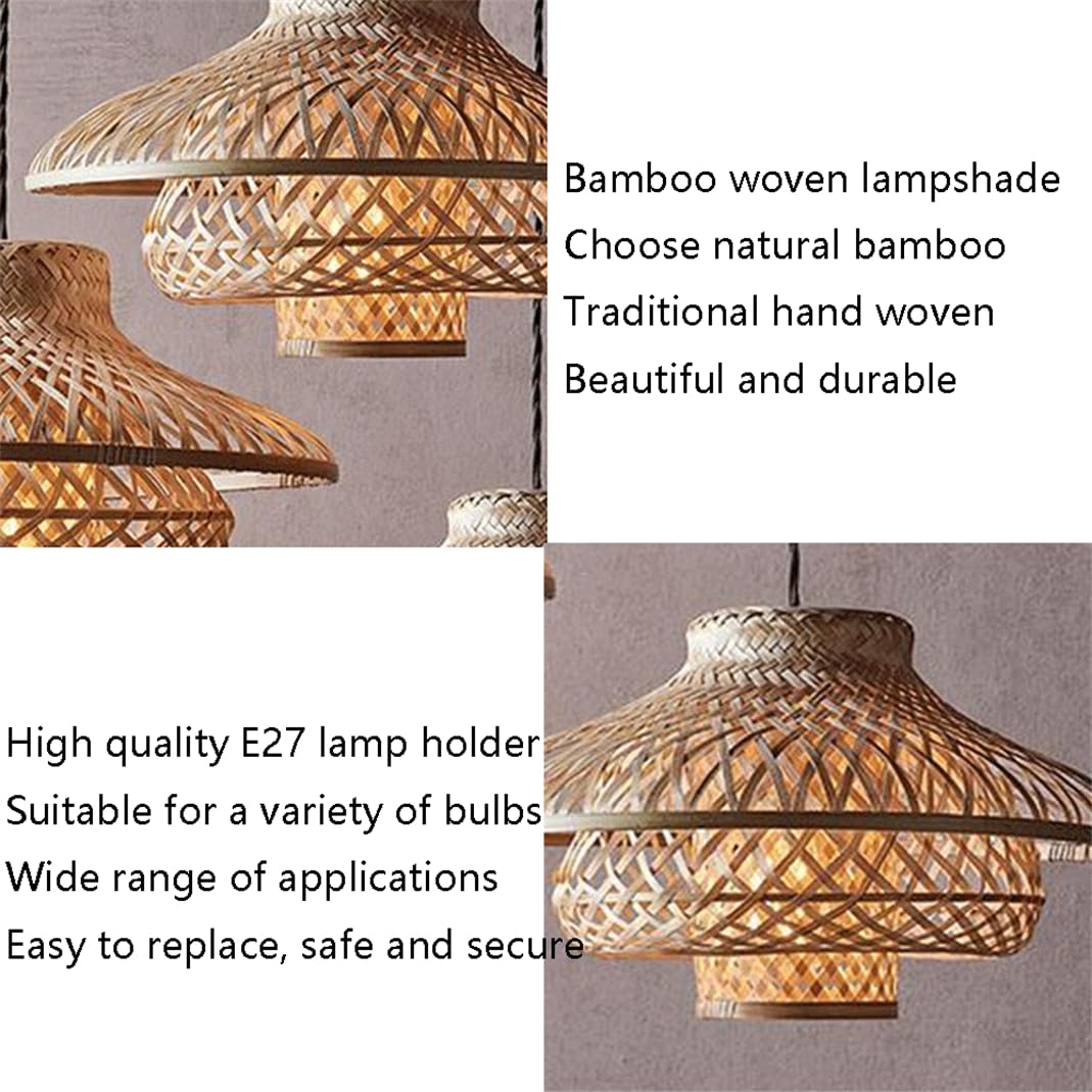 Illuminazione per Sala da Pranzo in Corda Intrecciata Lampadari A Forma di Nido D'uccello in Stile Vietnamita Lampade Pendenti in Vimini di bambù Intrecciato Strettamente
