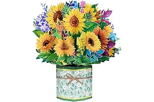 3D Sunflower Bouquet Pop Up Card: Handmade Delight for Special Occasions