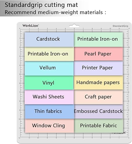 Miniatura 9 de WORKLION Tapete de corte de 12 x 12 pulgadas para Silhouette Cameo (3 alfombrillas, agarre estándar, agarre ligero, agarre fuerte) variedad de
