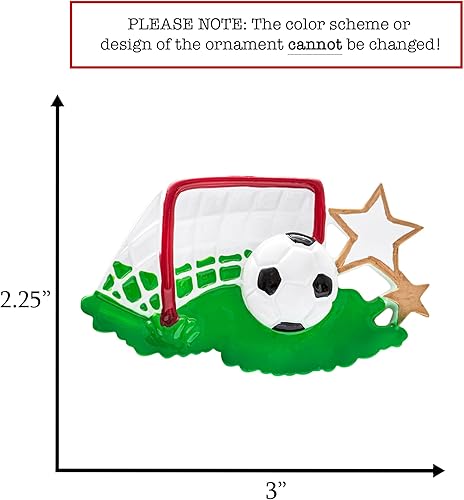Miniatura 7 de Adorno de Navidad personalizado para niña de fútbol 2023  Jugadora en uniforme rojo y negro pateando la pelota para el árbol de Navidad  Regalo de