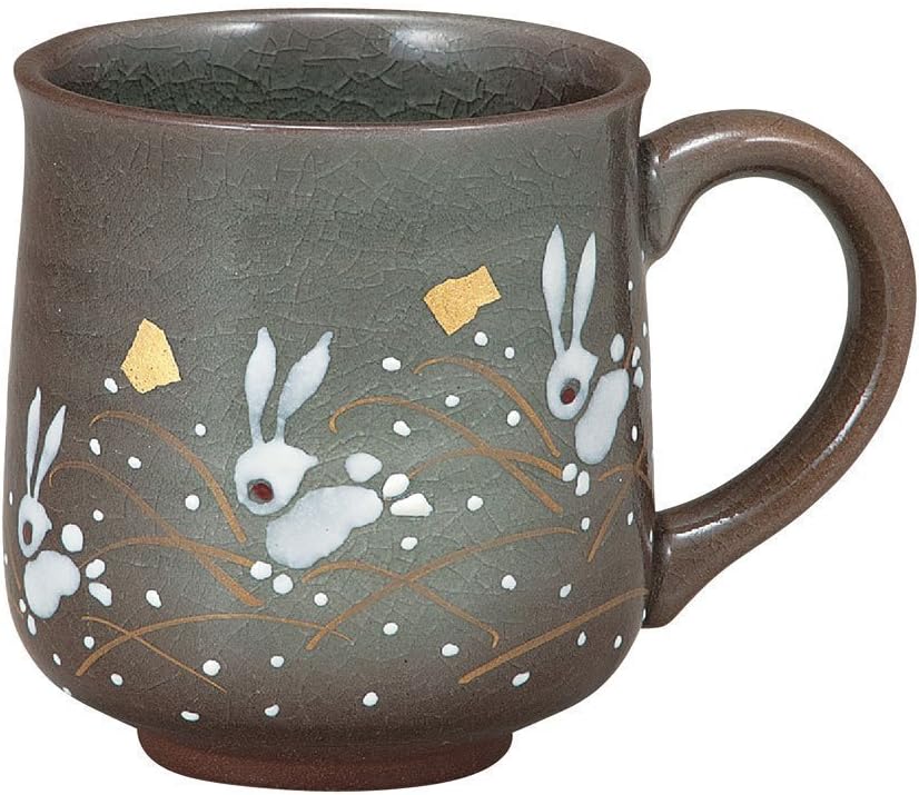 Hopping Rabbits Ceramic Mug Cup hand (Japan Import) K4-861