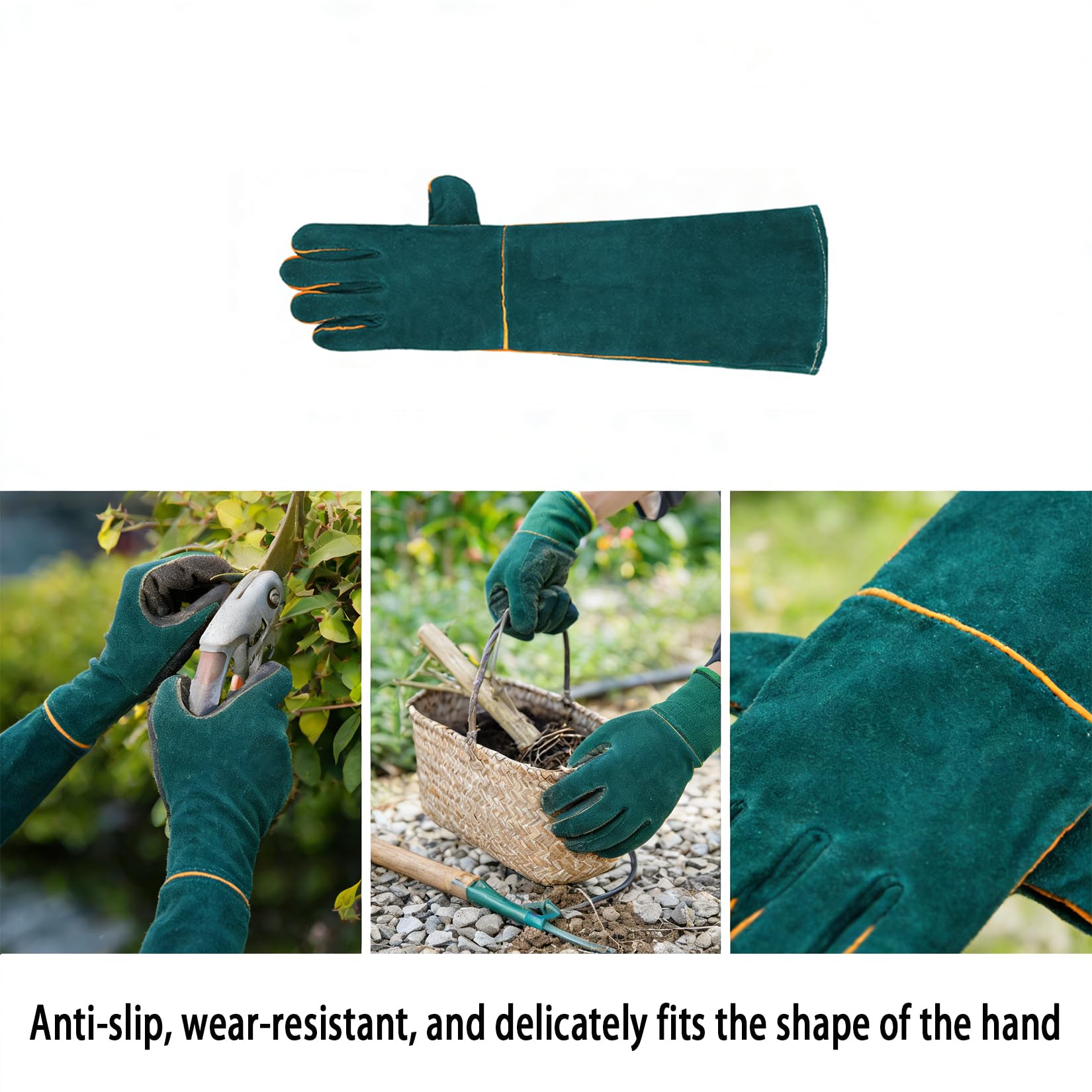 1 Par Guantes Antimordeduras Perros, 40 cm Guante Protectora Perro, Guantes Protección Contra Mordeduras, Guante para Manipulación de Animales, baño, gatos, pájaros