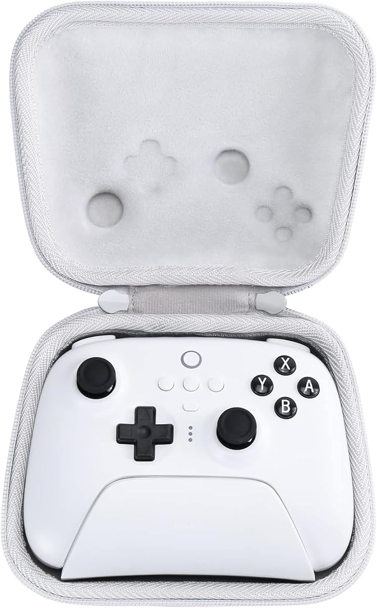 Aenllosi Hard Case for 8Bitdo Ultimate 2 2.4g Controller, White | EVA case construction, Water-resistant, Carry handle,Bluetooth Wireless Controller and Charging Dock Organizer, Case only