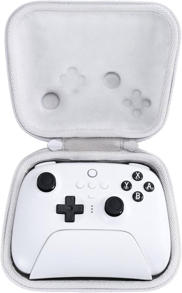 Estuche rígido Aenllosi para control 8Bitdo Ultimate 2 2.4g, Blanco | Construcción de EVA, resistente al agua, asa de transporte, organizador para control inalámbrico Bluetooth y base de carga, solo estuche
