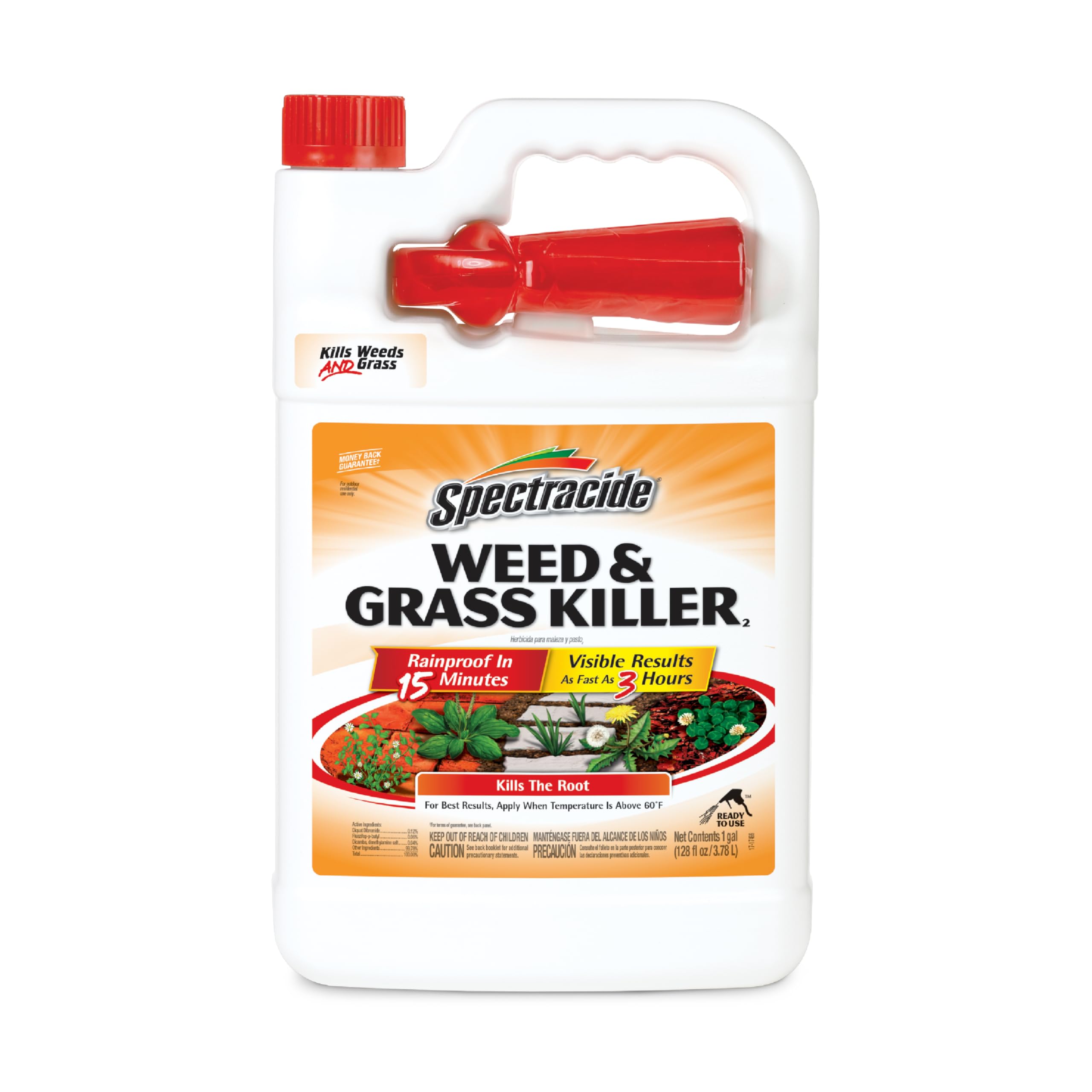 Spectracide Weed & Grass Killer, Use On Driveways, Walkways and Around Trees and Flower Beds, 1 Gallon (RTU Spray)