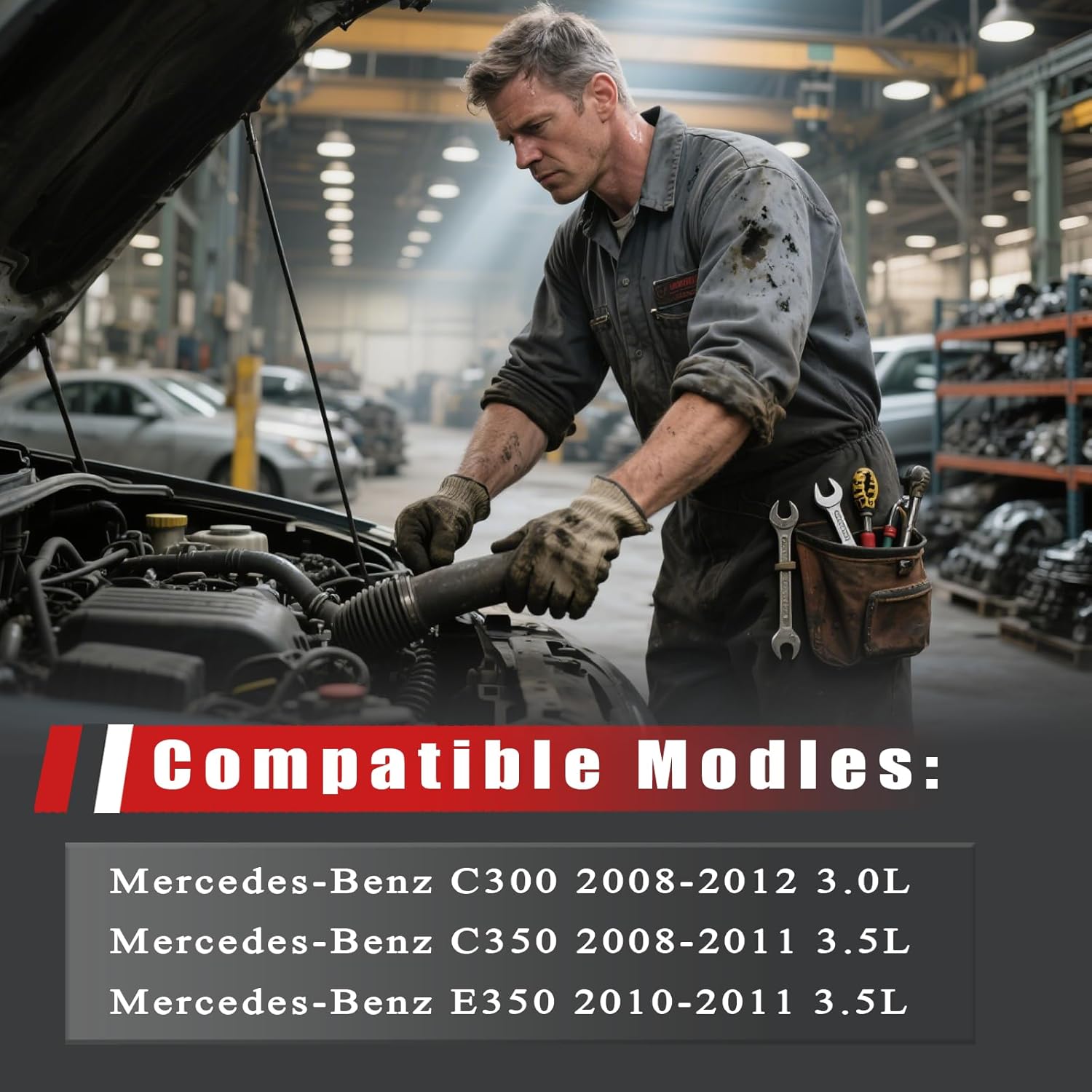 Air Intake Hose Compatible with Mercedes-Benz C300 C350 E350 C-300 C-350 E-350 3.5L 2008 2009 2010 2011 2012 2720903582 2720903682 2720901382 A2720901382 A2720903682 A2720903582 A2720901282