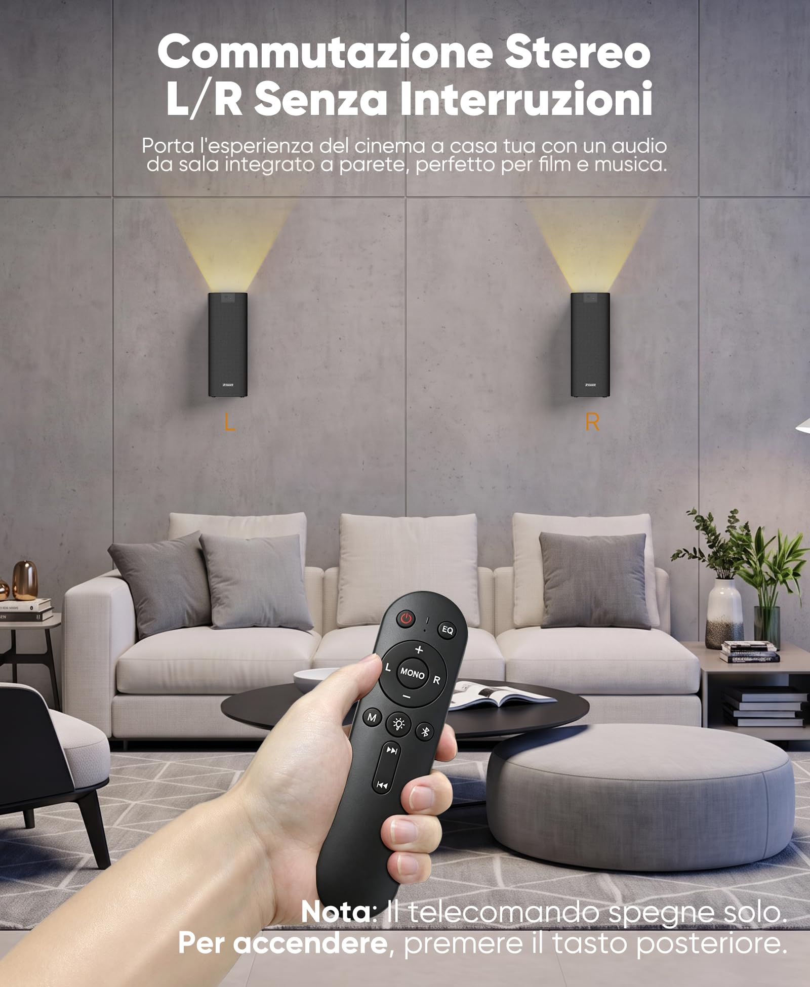 Inwa 400W Altoparlante Bluetooth Esterno, 10h Batteria, Auracast, LED, IP65