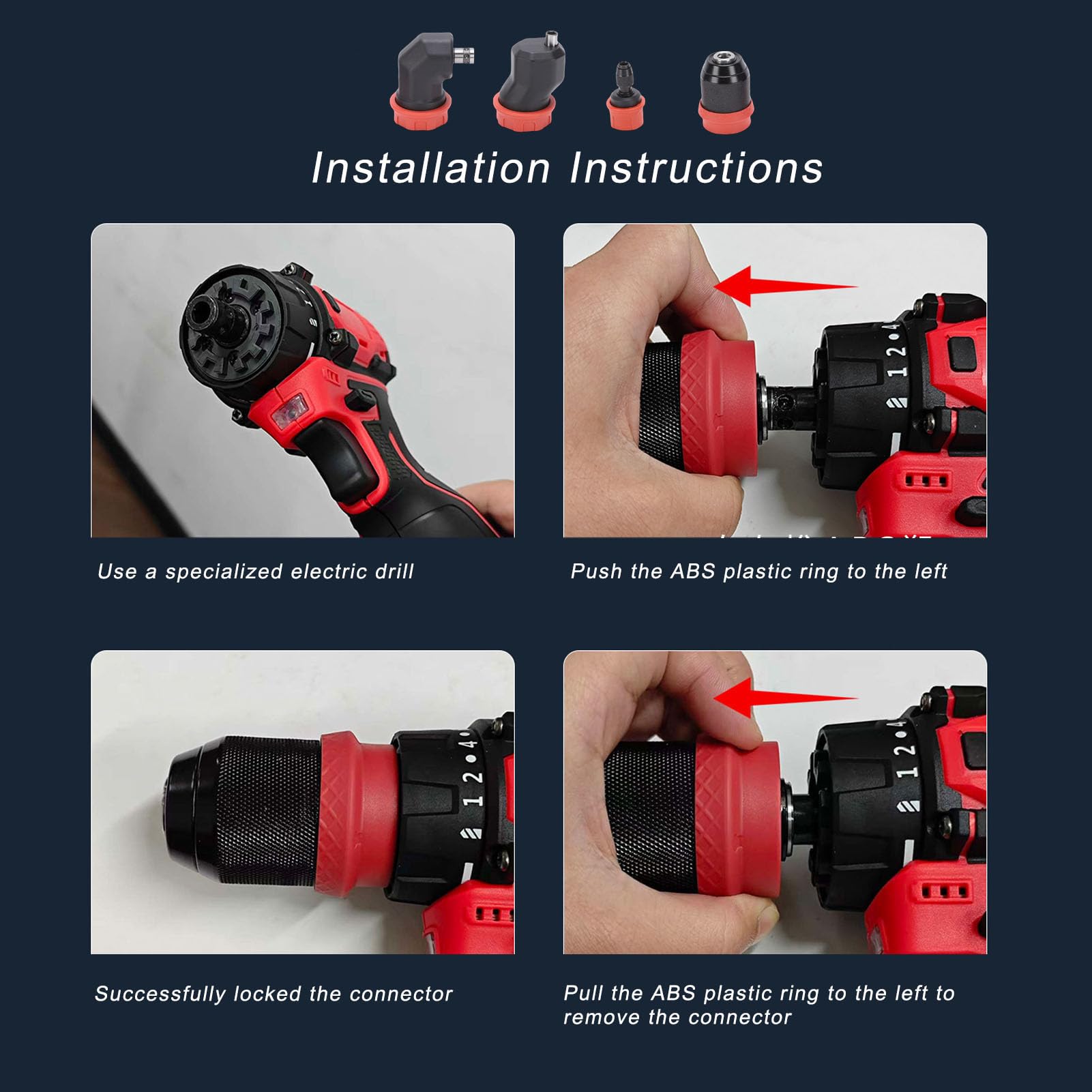 Trapano Senza Chiave Chuck, Adattatore Cacciavite Rapido Da 6,35mm Con Serraggio Automatico Da 4 Pezzi Strumento Di Conversione Compatibile Con Gambo Esagonale Da 1/4 Di