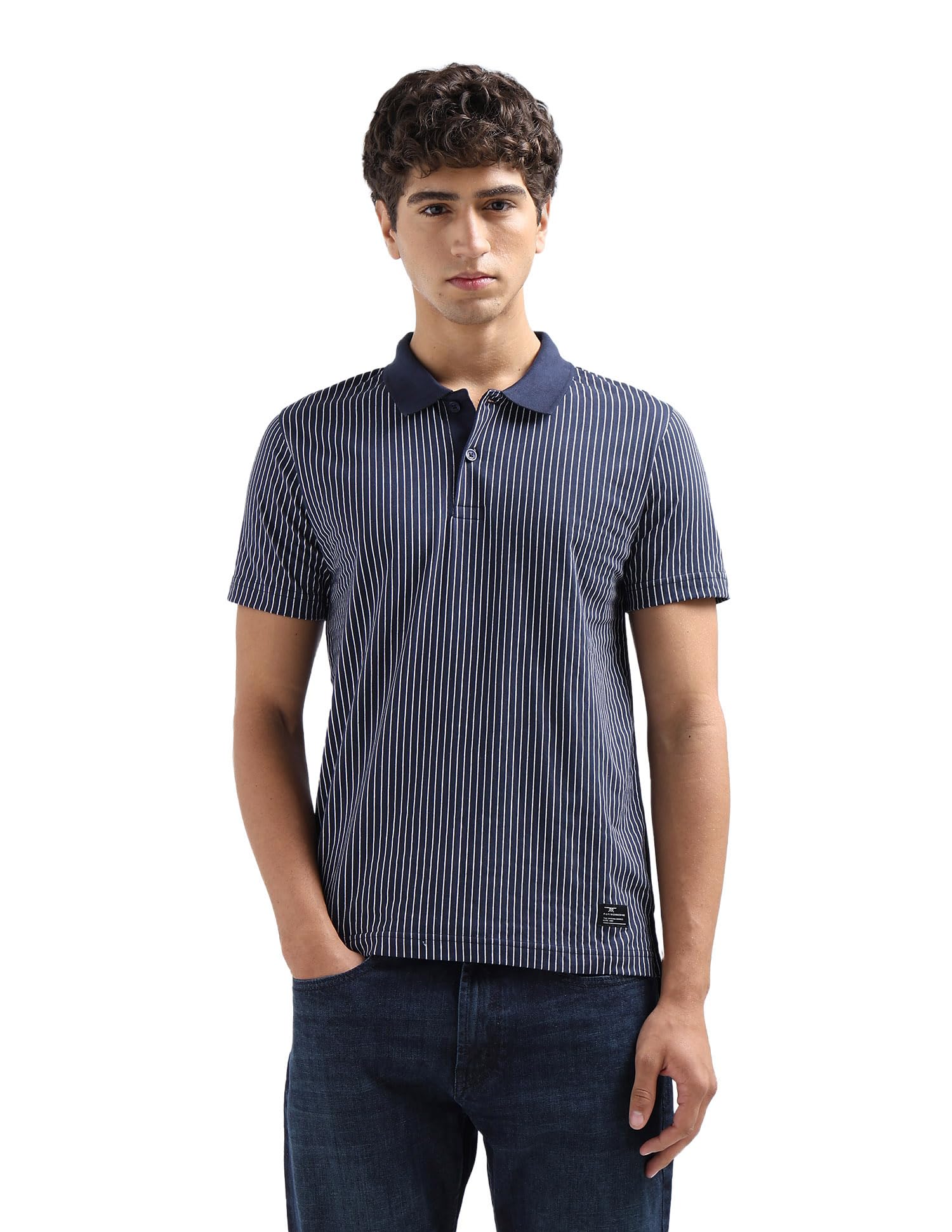 flying machine Men's Regular Fit Polo T-Shirt | Striped Pattern-picture-18