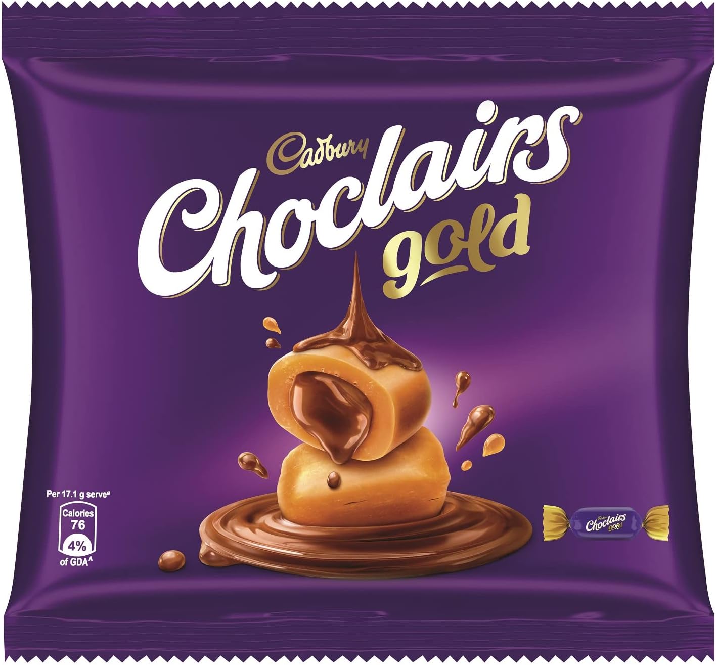 Cadbury Choclairs Gold Candy (25 units * 5.7g each), 142.5g