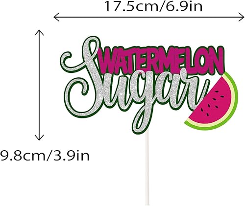 Miniatura 2 de Decoración de pastel de sandía y azúcar, decoración de pastel de cumpleaños de Tutti Frutti, feliz cumpleaños, decoración hawaiana de fiesta para