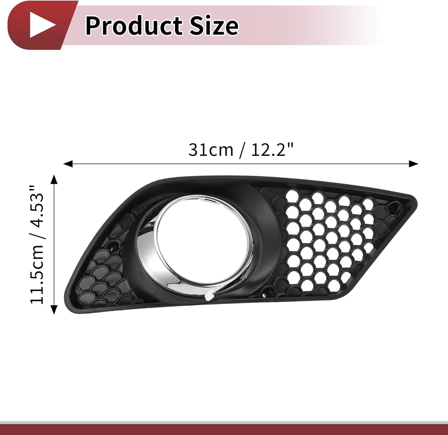 1 Pc Fog Light Grill for Mercedes-Benz C300 2008-2012 Front Right Front Lower Bumper Fog Light Cover Inserts No.2048850353 Black Silver Tone ABS - Image 4