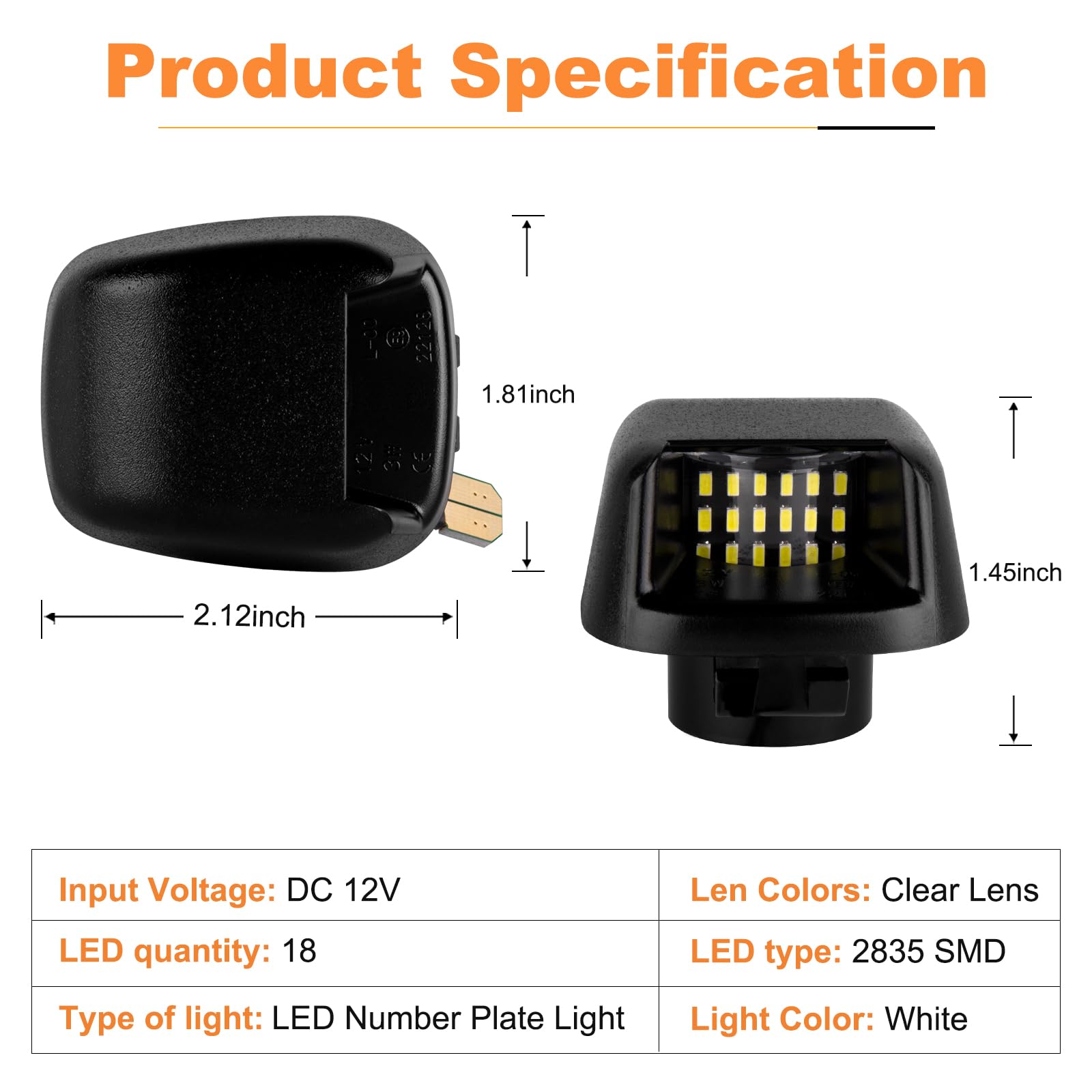 Luci Targa a LED per Nissan navara D40 Frontier ACMAT ALTV Suzuki Equator, Luce Placchetta Lampada con Canbus Nessun Errore