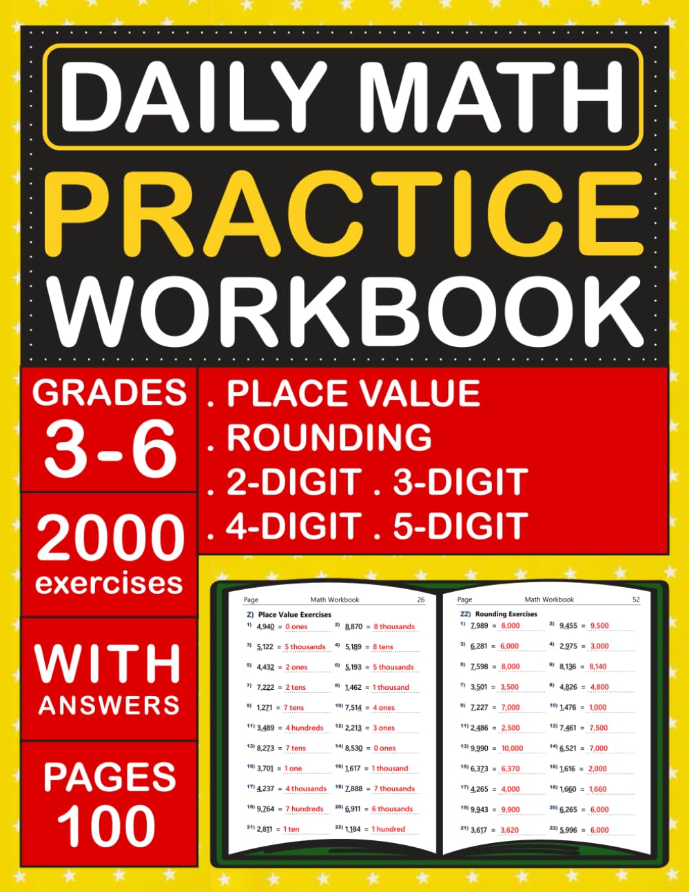 Place Value & Rounding Daily Math Practice Workbook For Grades 3-6 With Answers